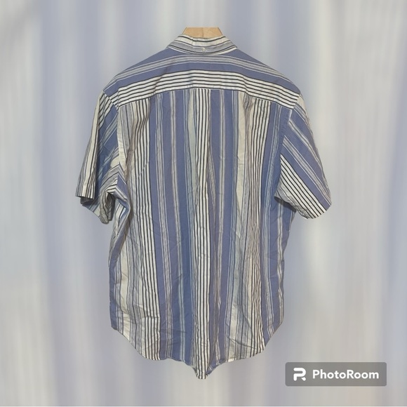 Vintage Ralph Lauren Men's XL Striped Short Sleeve Button Down Shirt - Picture 3 of 3